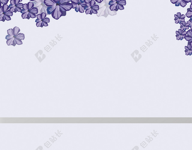 简约紫色小花元素女装名片背景
