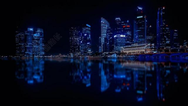 新加坡 摩天大楼 城市 现代城市 架构 反射 水 倒影在水中