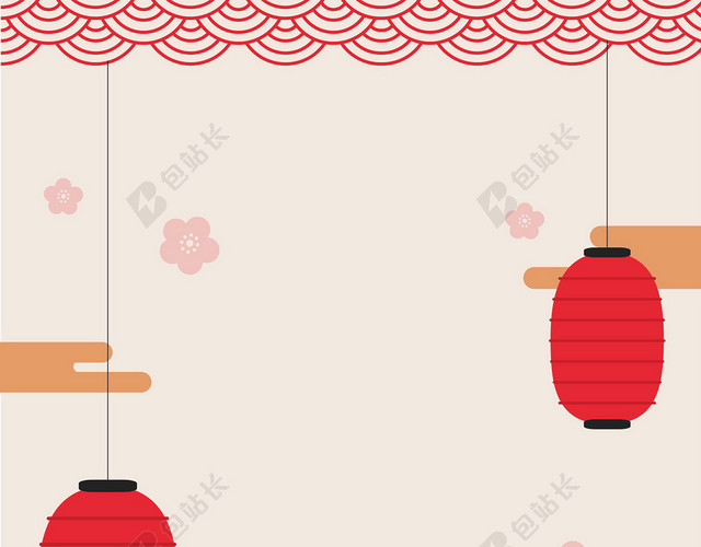 红色灯笼中国风喜庆新年素材