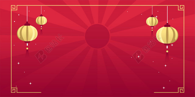 红色灯笼中国风喜庆新年背景素材