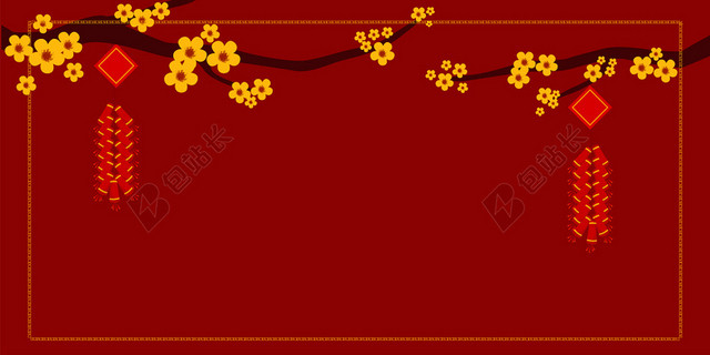 红色鞭炮中国风喜庆新年素材