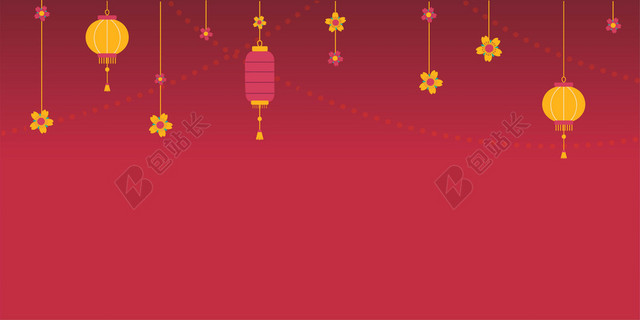 红色灯笼中国风喜庆新年背景素材