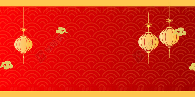 纹理红色中国风灯笼祥云背景素材