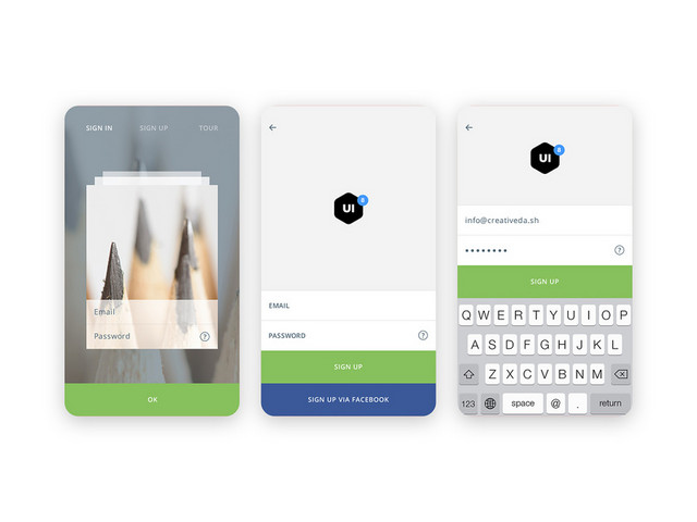 APP移动端UI设计登录注册界面素材