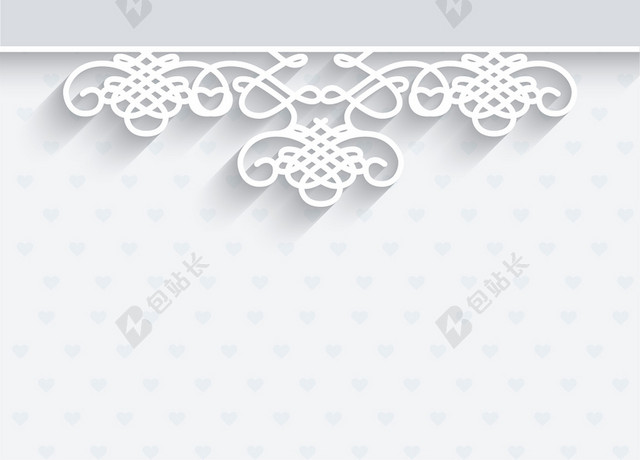 小清新白色婚礼婚庆花卉花纹背景素材
