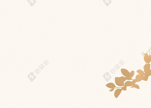小清新金黄色婚礼婚庆花卉枝叶背景素材