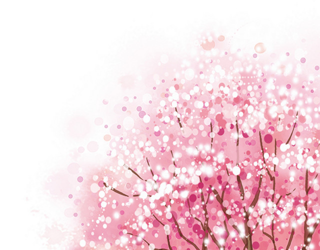 粉色唯美樱花树素材