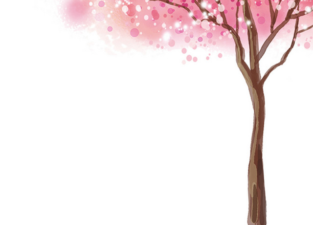 粉色唯美樱花树素材