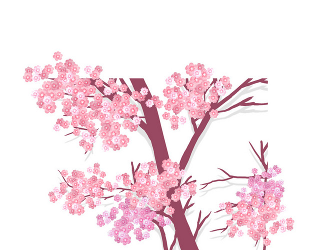 唯美清新樱花树素材