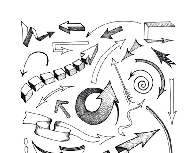 手绘箭头矢量图指示箭头个性箭头组合元素