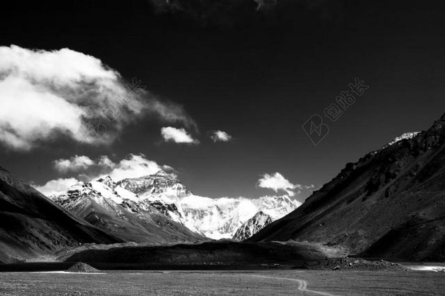 摄影 西藏 珠峰 景观 黑与白 山