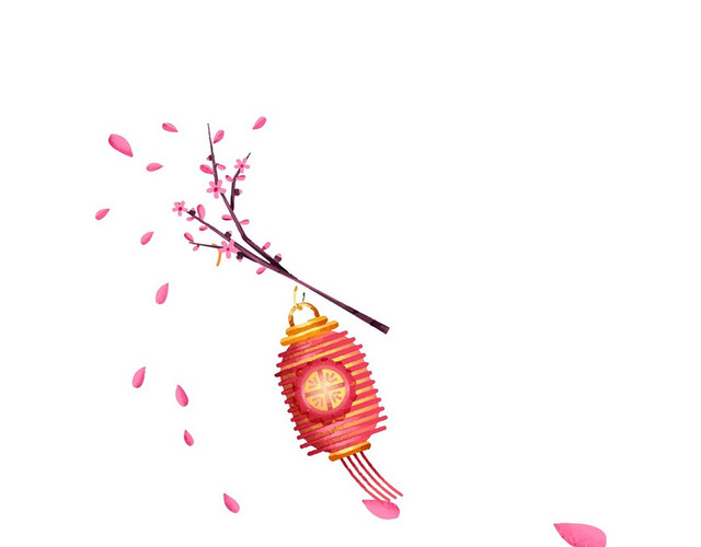 灯笼中秋传统文化树枝素材