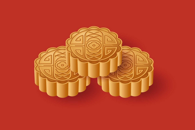 立体月饼中秋传统文化素材