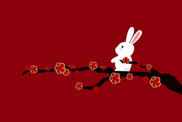 梅花兔子中秋传统文化素材