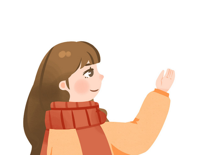 插画人物女孩免抠素材