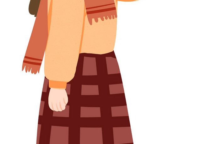 插画人物女孩免抠素材