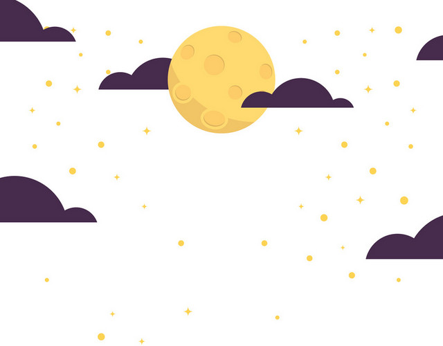 中秋传统节日星星云彩月亮月球团圆传统意象纹路设计素材