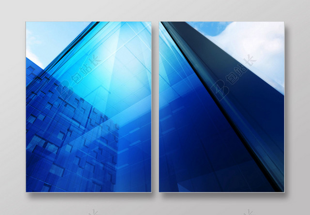蓝色建筑元素宣传册封面背景