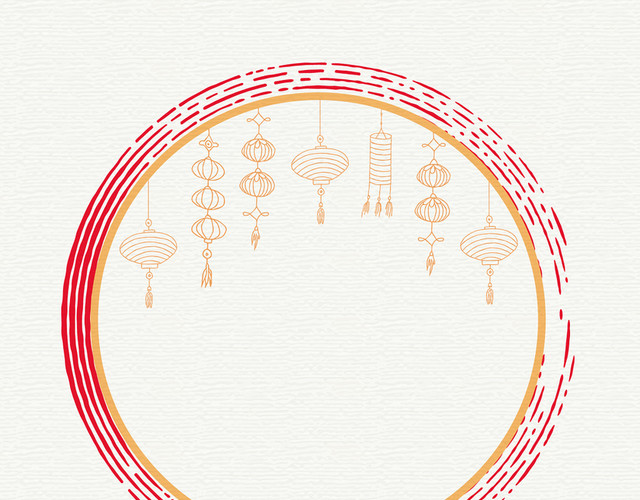 中秋传统节日红色边框古风效果