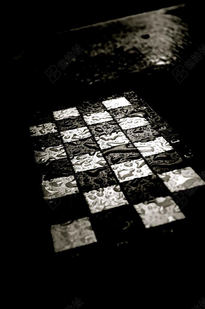 象棋 棋盘 雨 水 湿 黑色 白 钻石 播放 战略 黑