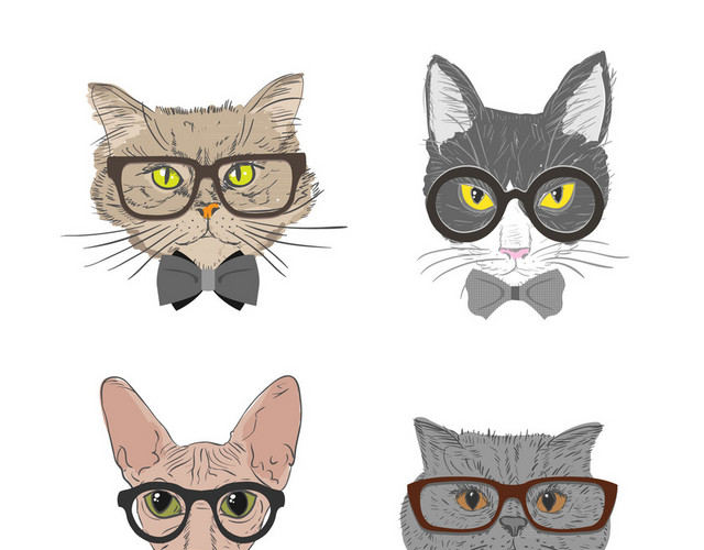 卡通动物猫咪素材