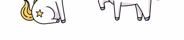 漫画风白色小马素材