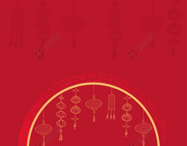 中秋节传统节日红色月亮中秋传统文化海报背景