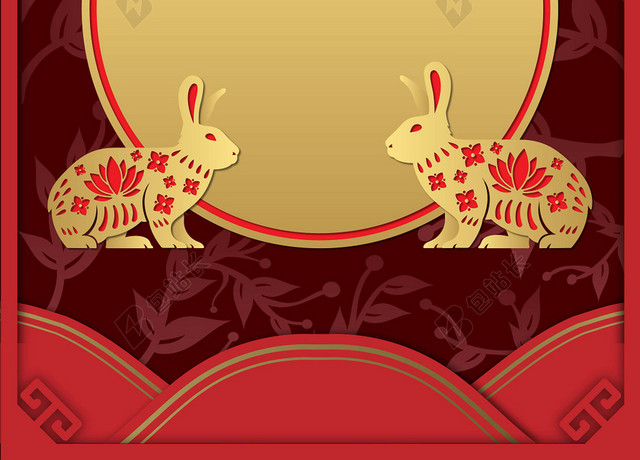 中秋节传统节日红色灯笼中秋传统文化海报背景