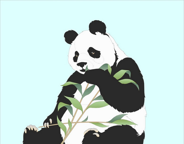 漫画风卡通大熊猫素材