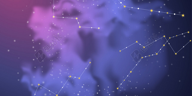 炫丽星空背景蓝色星座星云背景