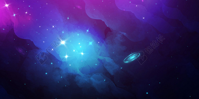 炫丽星空背景蓝色深空星系