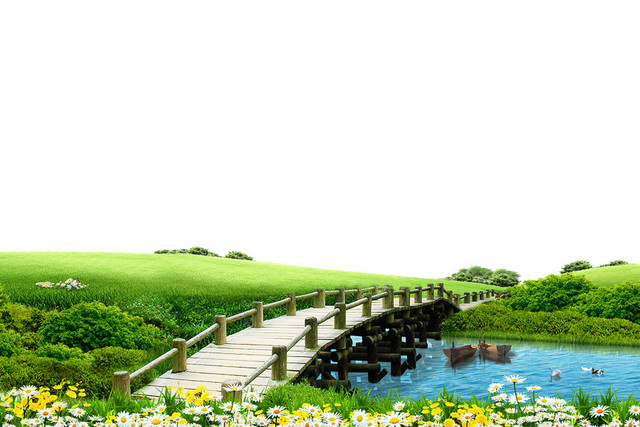 大自然绿色草地PNG素材