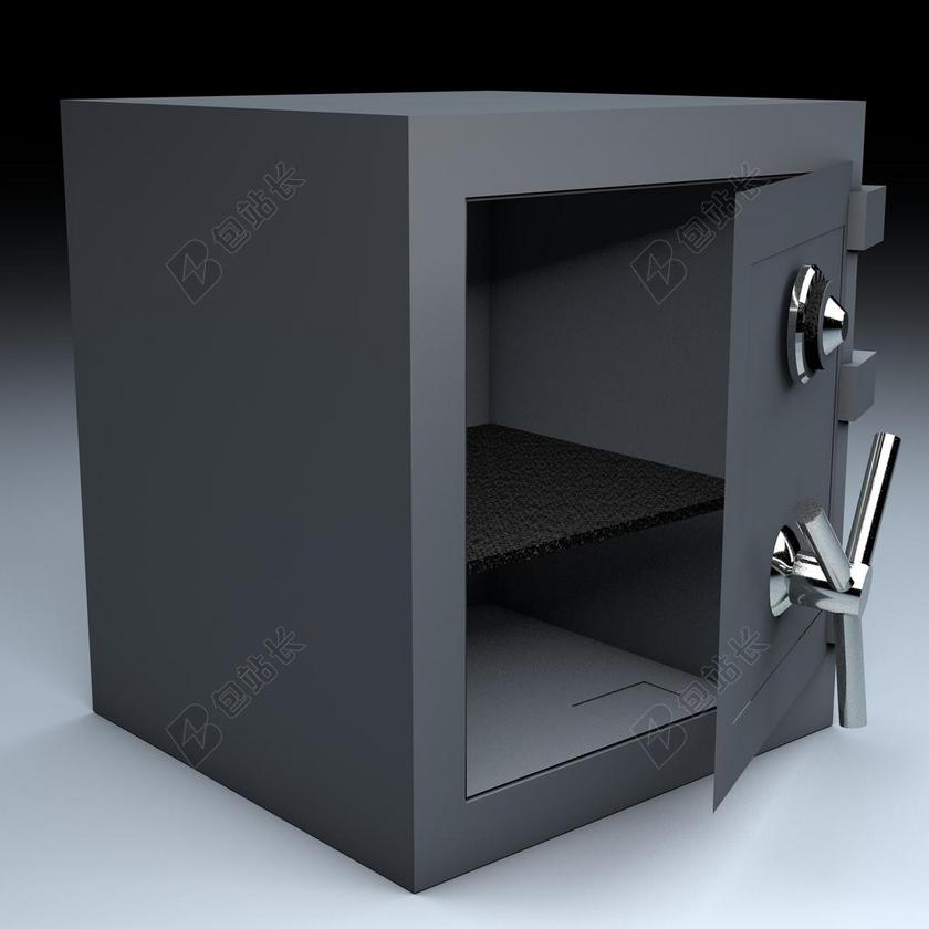 简约黑色安全柜背景图片