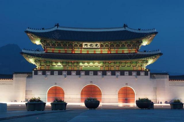 建筑复古光化门汉城景福宫紫禁城背景图片