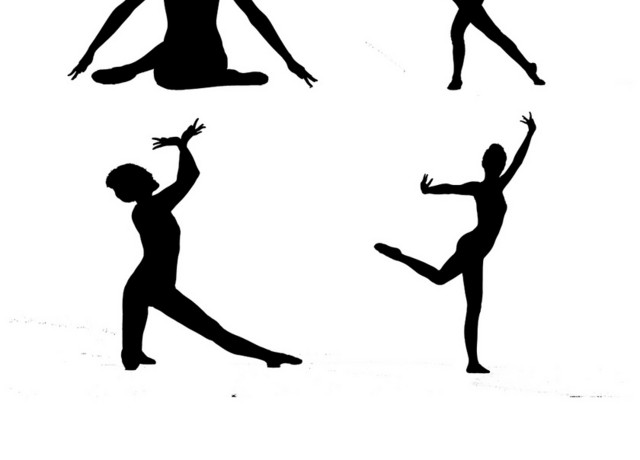 运动健身瑜伽剪影YOGA舞蹈美女PNG素材