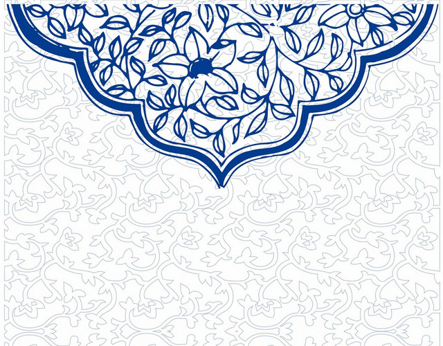 古典边框背景简约中式花纹边框青花瓷图案素材