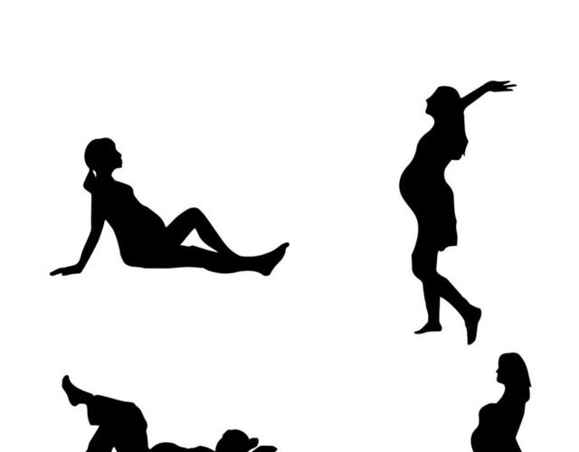 运动健身瑜伽剪影YOGA舞蹈美女PNG素材