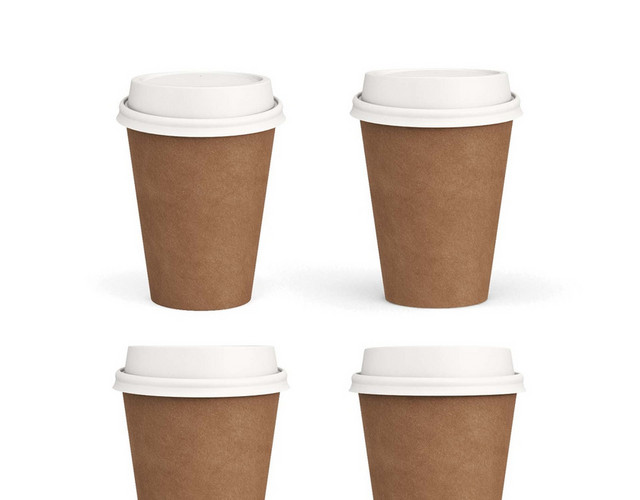 棕色小号杯子简约纸杯咖啡杯素材
