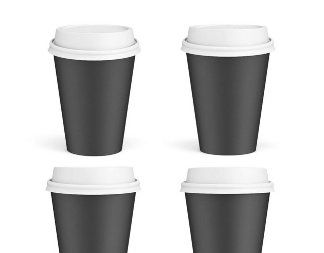 黑色简约纸杯咖啡杯素材