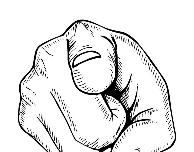 简约素描招聘招募手绘拳头手势素材
