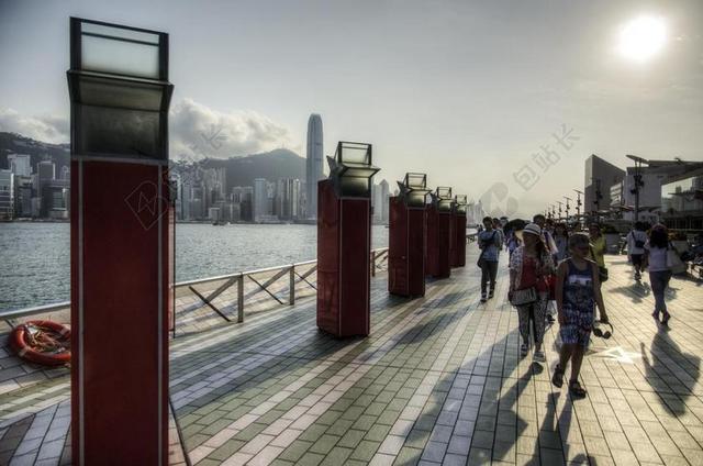 香港星光大道维多利亚港湾旅游景观背景图片