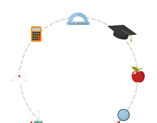卡通边框简约学校校园读书开学季学习用品边框素材