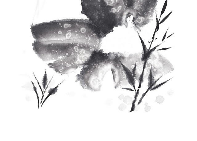 中国风夏季水墨荷花素材