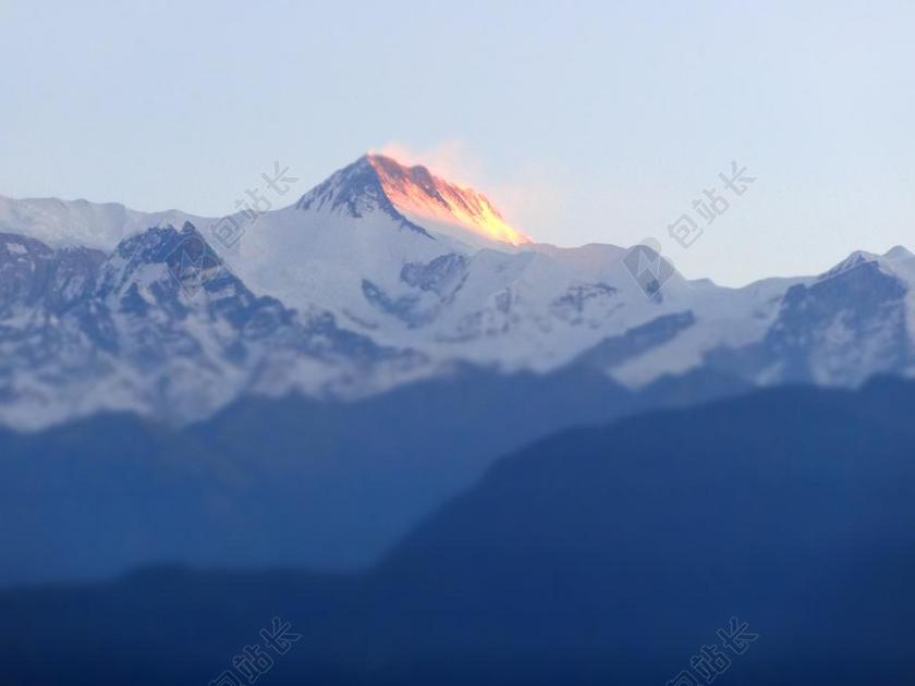 山 尼泊尔 PORKARA 喜马拉雅山 性质 日出 山区的使用