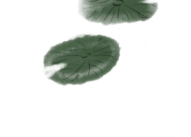 中国风夏季水墨荷花素材