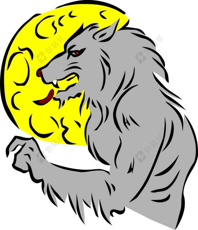 满月狼人万圣节恐怖怪物幻想背景图片