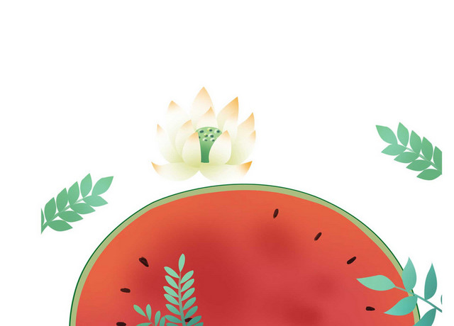 清新夏天西瓜素材