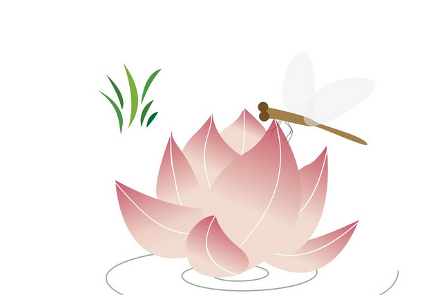 简约清新其他风格夏天小暑蜻蜓荷花素材