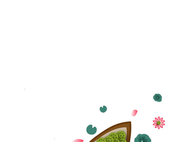 简约清新手绘风格夏天大暑小暑荷花素材