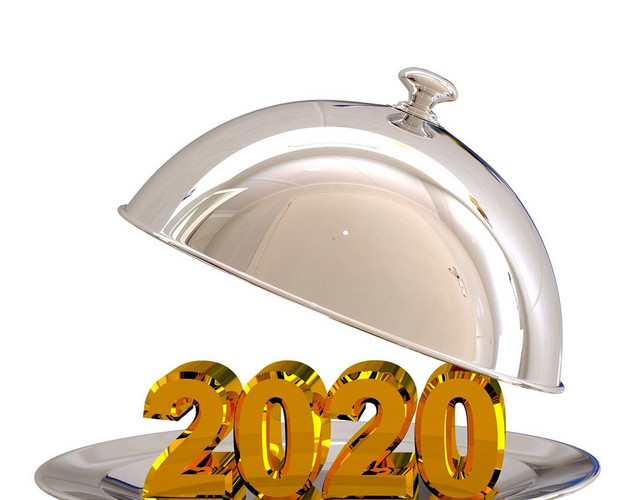 金色2020鼠年春节新年金属字体素材